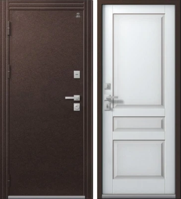 Дверь Термо-2 Шоколадный Муар -Кашемир Белый